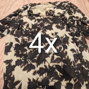 Floral Black and Cream Blouse